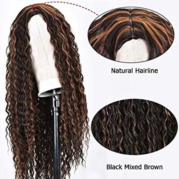 Wig - 26" Curly Wave Mixed Color - Picture 3 of 10